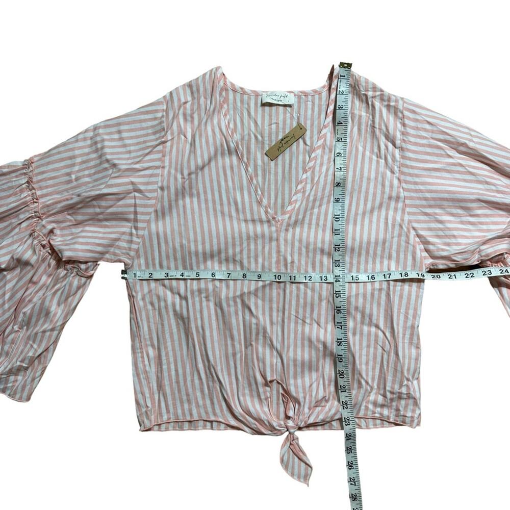 NWT Lavender Field Striped Tie Front Top Size Large - Picture 4 of 8